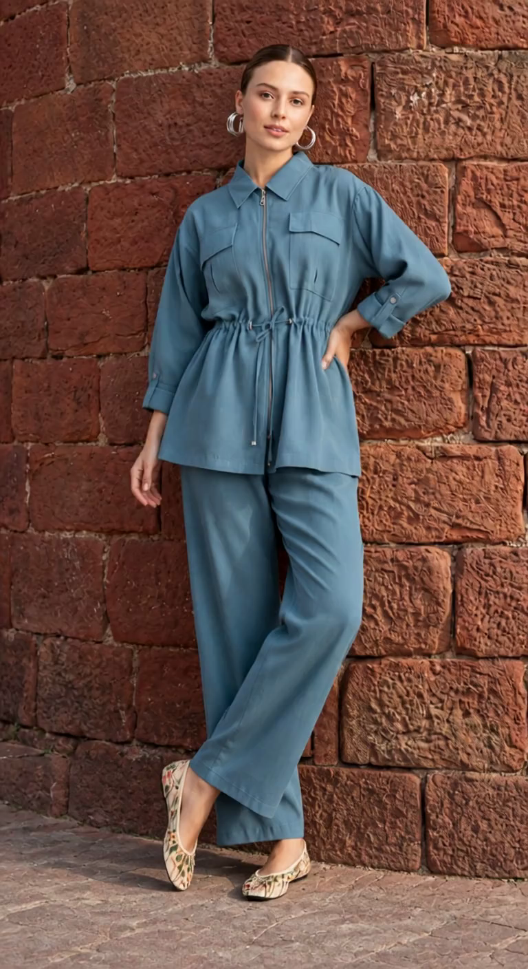 Example product photograph showing a blue co-ord